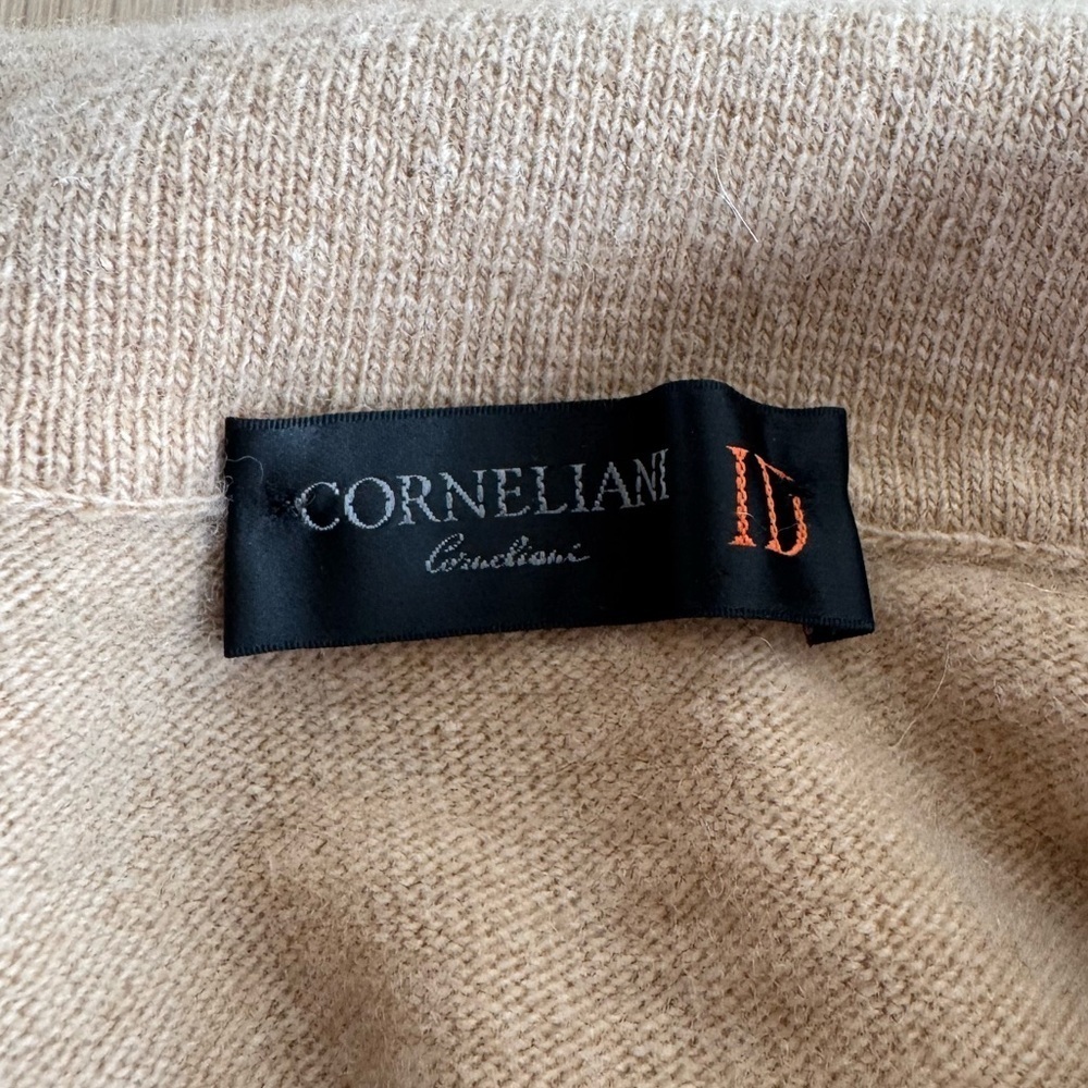 Corneliani Tan Polo Sweater Wool Size Medium - Picture 3 of 8